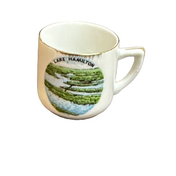 Vintage Lake Hamilton‎ Arkansas Demitasse Cup 1 7/8" - Picture 1 of 5